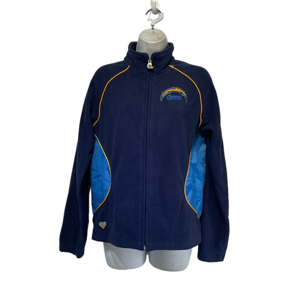 reebok team apparel Chargers fleece Full Zip jacket Size M